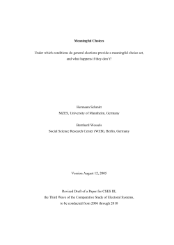 Meaningful Choices - The Comparative Study of Electoral Systems