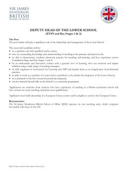 DEPUTY HEAD OF THE LOWER SCHOOL