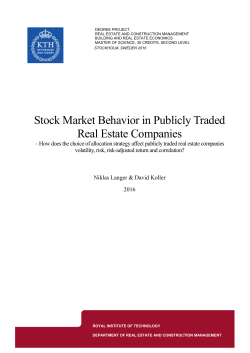 Stock Market Behavior in Publicly Traded Real Estate