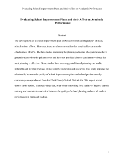 School Improvement Plans and Academic