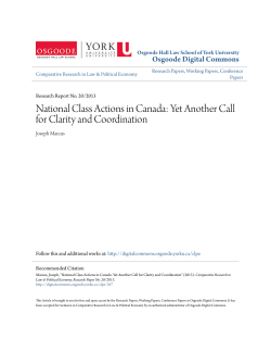 National Class Actions in Canada: Yet Another Call for Clarity and