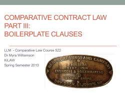 Boilerplate Clauses - Dr. Myra Williamson