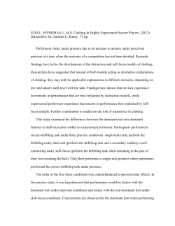 EZELL, EFFERMAN J., M.S. Choking In Highly Experienced Soccer