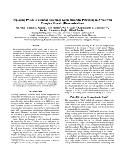 Deploying PAWS to Combat Poaching - Teamcore USC