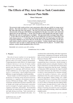 The Effects of Play Area Size as Task Constraints on Soccer Pass