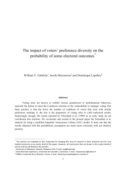 The impact of voters` preference diversity on the probability