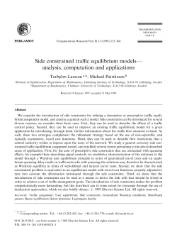 Side constrained traffic equilibrium models