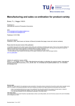 Manufacturing and sales co-ordination for product-variety