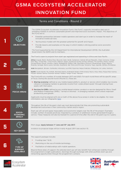 GSMA ECOSYSTEM ACCELERATOR INNOVATION FUND