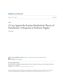 A Case Against the Kantian Retributivist Theory of Punishment: A
