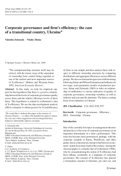 Corporate governance and firm`s efficiency: the case of a transitional