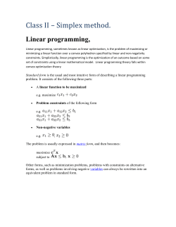 Linear programming