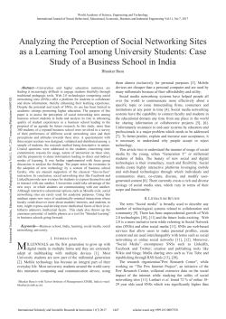 Analyzing the Perception of Social Networking Sites as a Learning