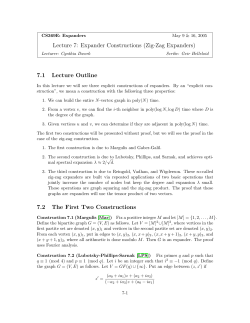 Lecture 7: Expander Constructions (Zig