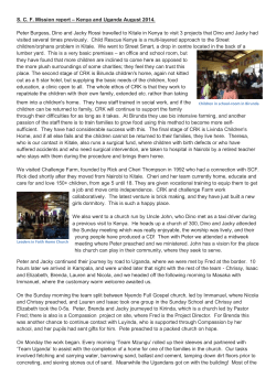 ganda team report 2014 - Southend Christian Fellowship