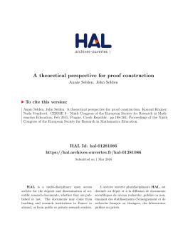 A theoretical perspective for proof construction