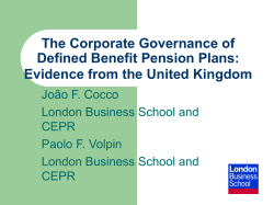 The Corporate Governance of Defined Benefit