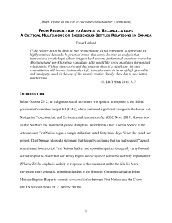 From Recognition to Agonistic Reconciliation