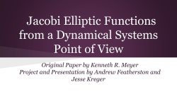 Jacobi Elliptic Functions from a Dynamical Systems Point of View