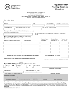 Searches Training Registration Form