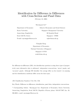 Identification for Difference in Differences with Cross