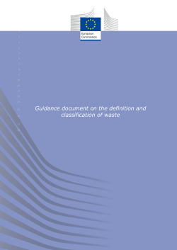Guidance document on the definition and