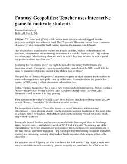 Fantasy Geopolitics: Teacher uses interactive game to motivate