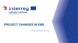 Project Reporting through the EMS