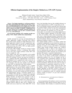 Efficient Implementation of the Simplex Method on a CPU