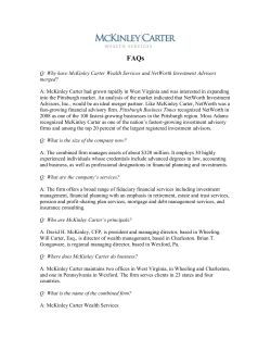 1 FAQs Q: Why have McKinley Carter Wealth Services and NetWorth
