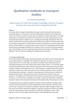Qualitative methods in transport studies