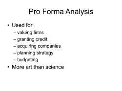 Pro Forma Analysis