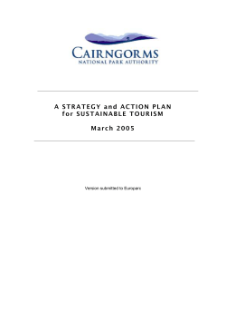 A STRATEGY and ACTION PLAN for SUSTAINABLE TOURISM