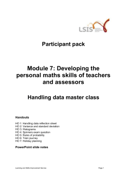 Handling data - Participant pack