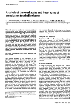 Analysis of the work rates and heart rates of association football