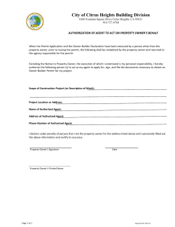 Authorization of Agent to Act on Property Owner`s