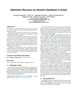 Optimistic Recovery for Iterative Dataflows in Action - user.tu