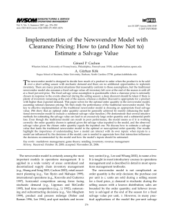 Implementation of the Newsvendor Model with Clearance Pricing