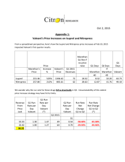 Oct 2, 2015 Appendix 1: Valeant`s Price Increases