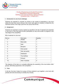 1 Faculty of Engineering and the Built Environment Department of