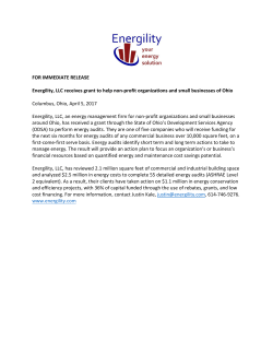 FOR IMMEDIATE RELEASE Energility, LLC receives grant to help