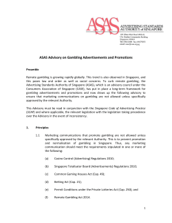 ASAS Advisory on Gambling Advertisements and Promotions