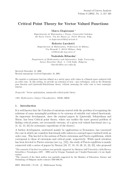 Critical Point Theory for Vector Valued Functions - Heldermann