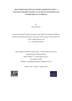 the europeanisation of interest representation: a strategic decision