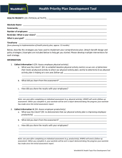 Health Priority Plan Development Tool