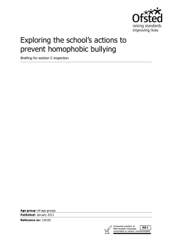 Exploring the school`s actions to prevent homophobic bullying