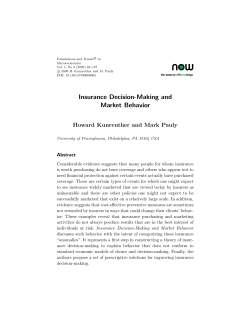 Insurance Decision-Making and Market Behavior