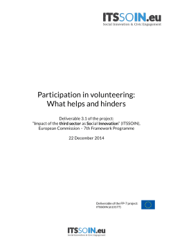 Participation in volunteering: What helps and hinders