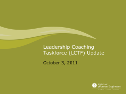 Leadership Coaching Task Force Update