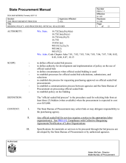 Bidding Policy and Procedure, Official Sealed Bid